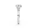 White gold Oval Brilliant Diamond Five-Stone Engagement Ring with Prong Setting on a Classic Band_41
