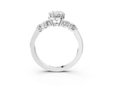 White gold Oval Brilliant Diamond Five-Stone Engagement Ring with Prong Setting on a Classic Band_42
