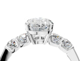 White gold Oval Brilliant Diamond Five-Stone Engagement Ring with Prong Setting on a Classic Band_43