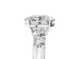 White gold Oval Brilliant Diamond Five-Stone Engagement Ring with Prong Setting on a Classic Band_44