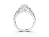 White gold Oval Brilliant Diamond Pavé Band with Six-Prong Setting_6