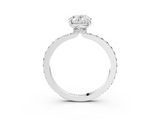White gold Oval Brilliant Pavé Band Solitaire with Four-Prong Setting_43