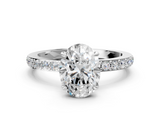 White gold Oval Brilliant Pavé Band Solitaire with Four-Prong Setting_45