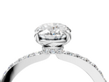 White gold Oval Brilliant Pavé Band Solitaire with Four-Prong Setting_49