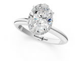 White gold Oval Brilliant Solitaire Engagement Ring with Six-Prong Setting and Classic Band_21