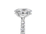 White gold Oval Brilliant Solitaire with Pavé Band and Claw Prong Setting_12