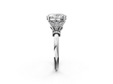 White gold Oval Brilliant Solitaire with Pave Band and Four-Prong Setting_22