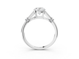 White gold Oval Brilliant Solitaire with Pave Band and Four-Prong Setting_23