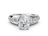 White gold Oval Brilliant Solitaire with Side Stones on a Pave Band and Four-Prong Setting_26