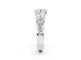 White gold Oval Brilliant Solitaire with Side Stones on a Pave Band and Four-Prong Setting_28