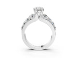 White gold Oval Brilliant Solitaire with Side Stones on a Pave Band and Four-Prong Setting_29