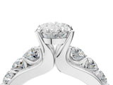 White gold Oval Brilliant Solitaire with Side Stones on a Pave Band and Four-Prong Setting_30