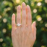 White gold Oval Brilliant Trilogy Channel Set Diamond Ring with Bar Prongs_6