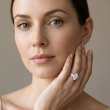 White gold Oval Brilliant Trilogy Channel Set Diamond Ring with Bar Prongs_7
