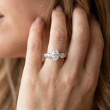 White gold Oval Brilliant Trilogy Channel Set Diamond Ring with Bar Prongs_8