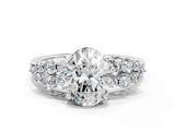White gold Oval Cluster Diamond Engagement Ring with Pavé Band and Four-Prong Setting_52