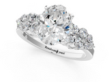 White gold Oval Cluster Diamond Engagement Ring with Pavé Band and Four-Prong Setting_53