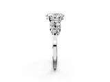 White gold Oval Cluster Diamond Engagement Ring with Pavé Band and Four-Prong Setting_54
