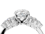 White gold Oval Cluster Diamond Engagement Ring with Pavé Band and Four-Prong Setting_56