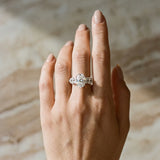 White gold Oval Cluster Diamond Engagement Ring with Pavé Band and Four-Prong Setting_69