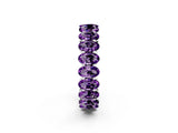 White gold Oval Cut Amethyst Eternity Band with Shared Prong Setting_2