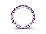 White gold Oval Cut Amethyst Eternity Band with Shared Prong Setting_3