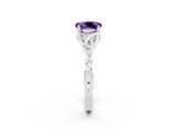 White gold Oval Cut Amethyst Solitaire Celtic Knot Ring with Four-Prong Setting_14