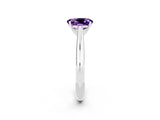 White gold Oval Cut Amethyst Solitaire Engagement Ring with Cathedral Setting and Four-Prong Mount_32