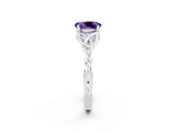 White gold Oval Cut Amethyst Solitaire Engagement Ring with Celtic Knot Band and Four-Prong Setting_2
