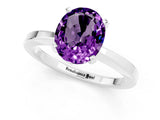 White gold Oval Cut Amethyst Solitaire Engagement Ring with Classic Band and Four-Prong Setting_25