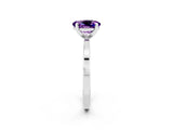 White gold Oval Cut Amethyst Solitaire Engagement Ring with Classic Band and Four-Prong Setting_26