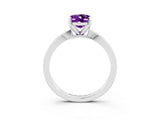 White gold Oval Cut Amethyst Solitaire Engagement Ring with Classic Band and Four-Prong Setting_27