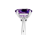 White gold Oval Cut Amethyst Solitaire Engagement Ring with Classic Band and Four-Prong Setting_53