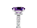 White gold Oval Cut Amethyst Solitaire Engagement Ring with Pavé Band and Four-Prong Setting_5