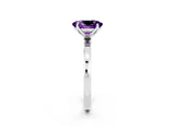 White gold Oval Cut Amethyst Solitaire Ring with Thin Band and Prong Setting_38