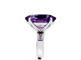 White gold Oval Cut Amethyst Solitaire Ring with Thin Band and Prong Setting_41