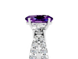 White gold Oval Cut Amethyst Three-Stone Ring with Pavé Split Shank and Four-Prong Setting_17