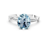 White gold Oval Cut Aquamarine Engagement Ring with Side Stone Accents and Four-Prong Setting_27