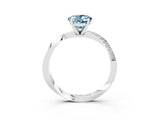 White gold Oval Cut Aquamarine Engagement Ring with Side Stone Accents and Four-Prong Setting_30