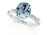 White gold Oval Cut Aquamarine Engagement Ring with Side Stone Accents and Four-Prong Setting_37