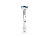 White gold Oval Cut Aquamarine Engagement Ring with Side Stone Accents and Four-Prong Setting_38