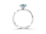 White gold Oval Cut Aquamarine Engagement Ring with Side Stone Accents and Four-Prong Setting_39