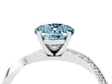 White gold Oval Cut Aquamarine Engagement Ring with Side Stone Accents and Four-Prong Setting_40