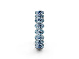 White gold Oval Cut Aquamarine Eternity Band with Shared Prong Setting_2