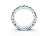 White gold Oval Cut Aquamarine Eternity Band with Shared Prong Setting_3