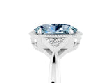 White gold Oval Cut Aquamarine Halo Ring with Tapered Band and Four-Prong Setting_5