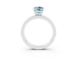 White gold Oval Cut Aquamarine Milgrain Pavé Engagement Ring with Four-Prong Setting_15