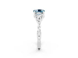 White gold Oval Cut Aquamarine Solitaire Celtic Knot Ring with Four-Prong Setting_14