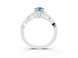White gold Oval Cut Aquamarine Solitaire Celtic Knot Ring with Four-Prong Setting_15