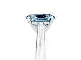 White gold Oval Cut Aquamarine Solitaire Engagement Ring with Cathedral Setting and Four-Prong Mount_101